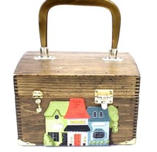 Vintage 1960s Wooden House Box Purse Novelty MIB Original Kennett Square Pa - $97.02