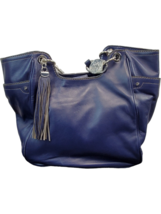 Dana Buchman Handbag Womens Blue Leather Double Handles Magnetic Snap Bu... - £15.49 GBP