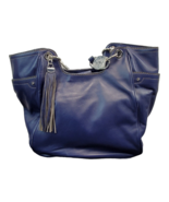 Dana Buchman Handbag Womens Blue Leather Double Handles Magnetic Snap Bu... - £15.52 GBP