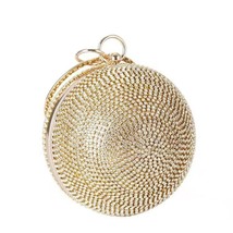 Silver Mini Round Ball Evening Bags For Women 2023 Fashion s  Clutch Bag Ladies  - £73.06 GBP