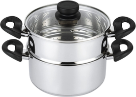 Nevlers 3 Piece Premium Heavy Duty Stainless Steel Steamer Pot Set Includes 3 Qu - £38.70 GBP