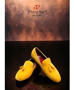 &quot;Piergitar&quot; New Men&#39;s Yellow  Velvet Shoe with Velvet Tassel ! - $274.38 CAD