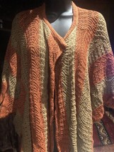 Vintage Crochet Cocon Pull Marron Rouille Coton - $64.35