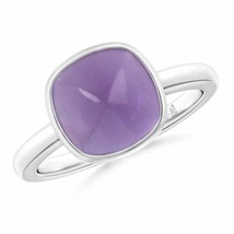 ANGARA Bezel-Set Cushion Amethyst Solitaire Ring in Two Tone in 14K Gold - £438.12 GBP