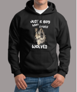 just a boy who loves wolves Unisex Hoodie - £31.46 GBP