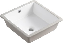 16 Inch Small Square White Undermount Bathroom Sink 16.15&quot; X 16.15&quot; Vani... - $121.97