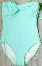 Kate Spade Georgica Bow 1PC Bandeau Swimsuit Bathing Suit Caribb EAN Sky Snwt - £64.23 GBP