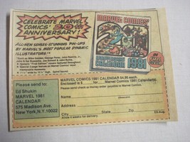 1980 Color Ad Marvel Comics Anniversary 1981 Anniversary Calendar - $148.93 MXN