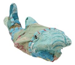 Marine Great White Shark Hand Crafted Paper Mache Colorful Sari Fabric F... - $19.49