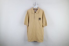 Vintage 90s Mens Large Spell Out Notre Dame University Irish Football Polo Gold - $39.55