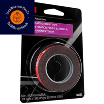 3M Auto Exterior Attachment Tape, 38582, 1/4 in x 5 ft in. x 5 ft., Red  - £13.71 GBP