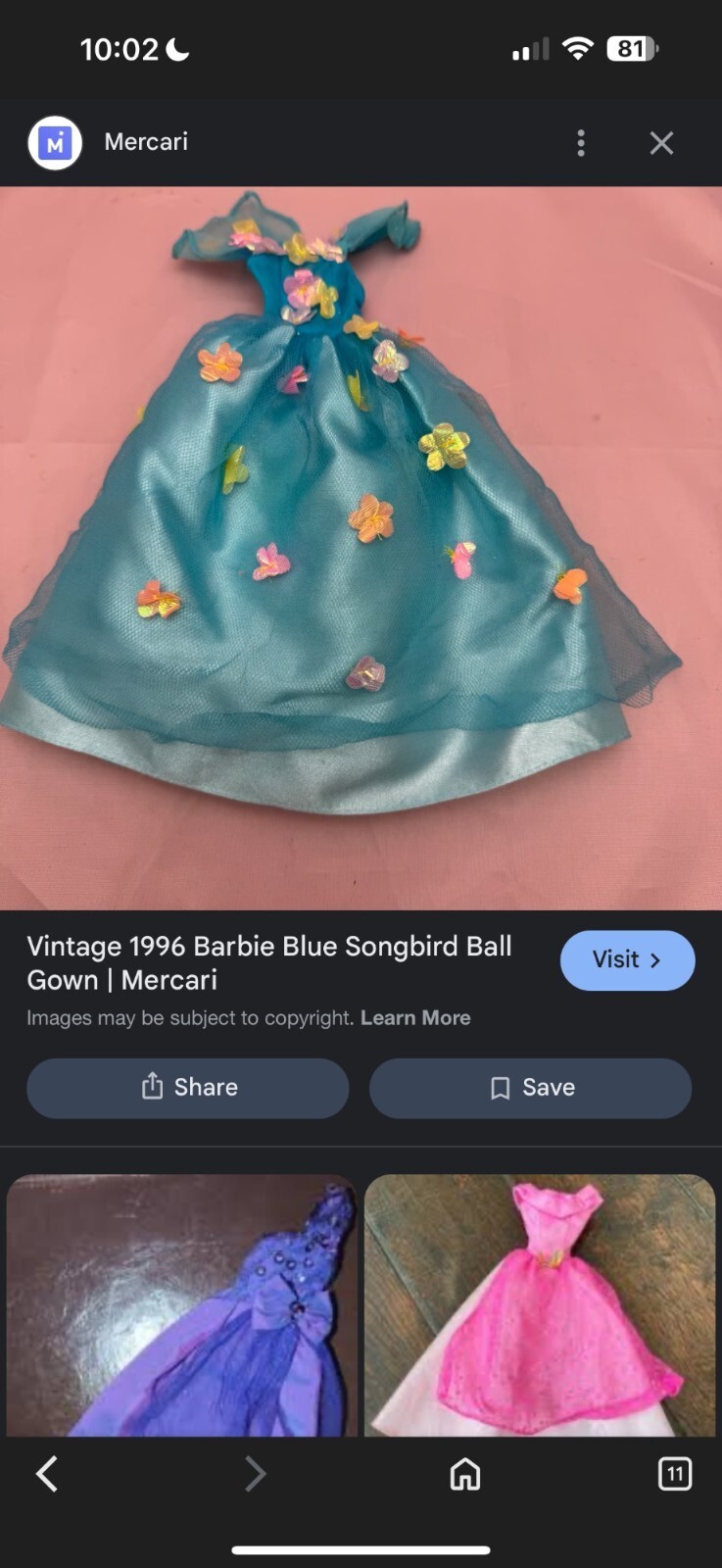 Barbie Fairy Princess Dress Vintage Girls Medium Costume Tulle Floral Songbird Item image 7