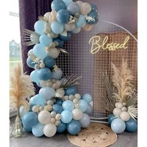 Blue Balloon Arch Kit Dusty Blue Baby Blue Balloons For Baby Shower Boy Birthday - £22.44 GBP