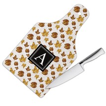 Golden Leaves : Gift Cutting Board Autumn Thanksgiving School Teacher Text Patte - £23.17 GBP