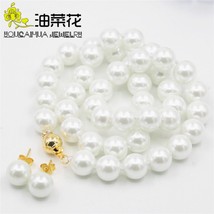 Hot 8MM 2019 new fashion Wholesale White Akoya Pearl shell Necklace +Ear... - £10.94 GBP