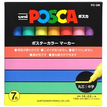 Uni Posca Natural Color PC-5M 7C Paint Marker Pen Medium Point Japan free ship - £15.54 GBP