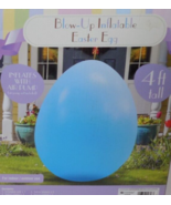 Blow Up Inflatable Easter Egg Indoor Outdoor Blue 4 Ft Tall New Yard Decor - £17.06 GBP