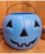 VTG Norfolk Blue Jack-O-Lantern Pumpkin Blow Mold Trick or Treat Bucket ... - $29.35