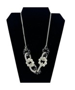 Ny &amp; Co Silver Mesh Black Crystals Faux Pearls Twisted Seed Beads Neckla... - $22.59 CAD