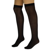 AWS/American Made Women&#39;s Nylon Over The Knee Sheer Socks Tear Free 6 Pairs (Bla - £9.39 GBP