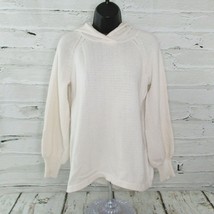 AnyBody Womens Size XS Cozy Knit Pullover Hoodie Sweater Super Soft Cream - £13.10 GBP