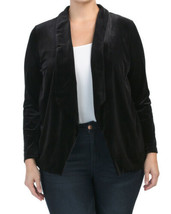 New Tahari Black Velvet Open Front Jacket Blazer Size 2 X Women - £55.94 GBP