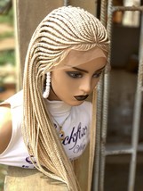 Braided Wig For Black Women, Blonde Hair, Full Lace Wig, Cornrow Braided... - £140.22 GBP