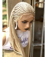 Braided Wig For Black Women, Blonde Hair, Full Lace Wig, Cornrow Braided... - £134.82 GBP