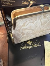 Patricia Nash Chalk White Leather Coin Purse w/ Key Ring - $45.51