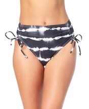 $20 California Waves Juniors&#39; Tie-Dyed High-Waist Bikini Bottoms Black L... - $2.97