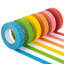 Colored Masking Tape 6 Rolls of 21.87 Yards×0.59 Inch Crafts Labeling Paper NEW - £8.56 GBP
