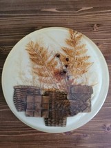  Lucite Trivet with Dried Flowers, Ferns and Baskets 7 3/4 inches Wide - $12.19
