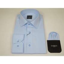 Men's Shirt, Hankie CASILA Turkey Cotton Blend 502020-10 Blue Herringbone image 4