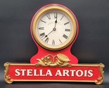 Vintage Stella Artois Clock Red Hanging Man Cave Beer Bar Advertisement ... - $98.99