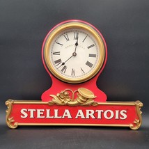 Vintage Stella Artois Clock Red Hanging Man Cave Beer Bar Advertisement ... - $98.99