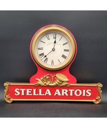 Vintage Stella Artois Clock Red Hanging Man Cave Beer Bar Advertisement ... - £77.86 GBP