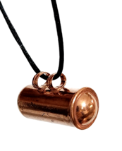 Copper Tabeez Stash Locket Necklace Pendant Vial Pure Copper Chandi Cord &amp; Bag - £12.83 GBP