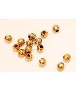 18k solid heavy weight gold  5 mm round facet bead  (price for 1 piece ) - £26.10 GBP