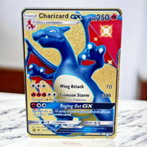Charizard GX Gold Metal Pokémon Card Collectible - £11.07 GBP