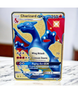 Charizard GX Gold Metal Pokémon Card Collectible - £10.94 GBP