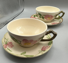 Franciscan Desert Rose 2 Cups Saucers Various Back Stamps USA - $14.92