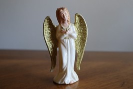 Vtg Nativity Christmas Agel Wings Out Hands over Heart Hard Plastic Figu... - $12.34