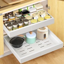 Pull Out Cabinet Organizer, 21&quot; Deep Expandable (12&quot;-21&quot;) Pull Out Drawers For C - $67.99