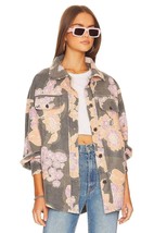 Free People Ruby Shirt Jacket Floral Charcoal Combo ( S ) - £102.28 GBP