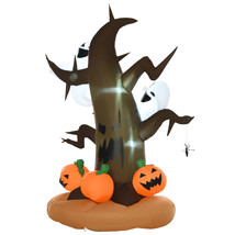 8ft Halloween Blow Up Inflatable Lighted Outdoor Decoration LED Dead Tree Ghost  - £104.16 GBP