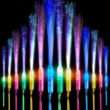 Fiber Optic Glow Wands Bulk with LED Light Up 3 Flashing Models Sticks with Incl - £80.36 GBP