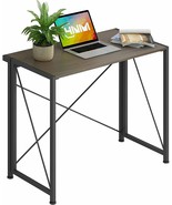 4NM No-Assembly Folding Writing Desk Small Computer Desk Laptop Table Black - £55.26 GBP