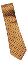 Paul Fredrick Burgundy Gold Geometric Striped Necktie 100% Silk - £3.97 GBP