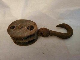 Vintage Iron Double Pulley for Rope Rustic Décor  - £31.31 GBP