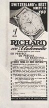1951 Print Ad Richard 100% Automatic Switzerland Wrist Watches Long Branch,NJ - £7.29 GBP